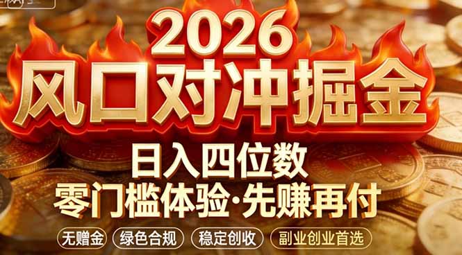 2026美金对冲套利，无赠金对冲策略保驾护航，低门槛易上手实操。单人单日收益2000+、高校邦