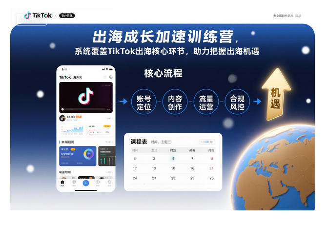 出海成长加速训练营，系统覆盖TikTok出海核心环节，助力把握出海机遇(更新)、高校邦
